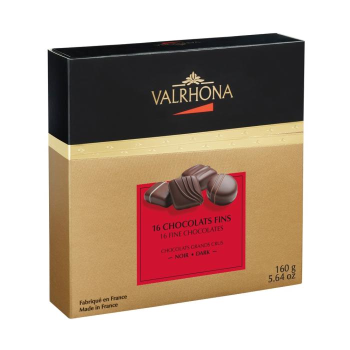 bombones finos chocolate negro - 160g por valrhona