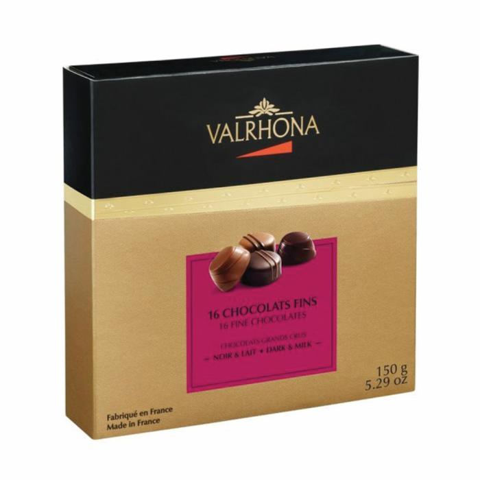 bombones de chocolate negro y con leche - 150g por valrhona