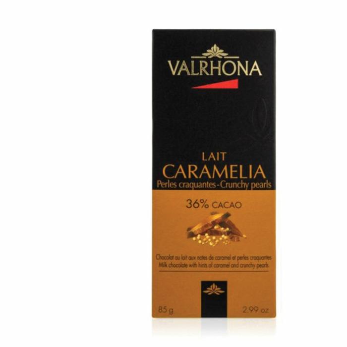 tableta caramelia 36% perlas crujientes por valrhona
