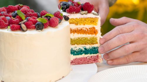 rainbow cake Valrhona
